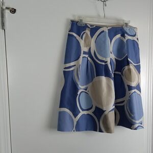 Banana Republic Skirt Womens 8 A Line Circle Print Pleated Knee Length Work Casu